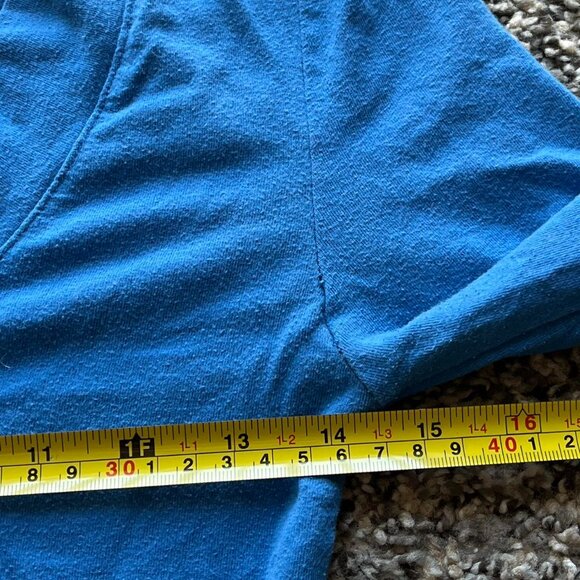 Y2K Wet Seal Shirt Womens Small Blue Long Sleeve Cotton Blend VNeck Twee Top - Picture 4 of 5